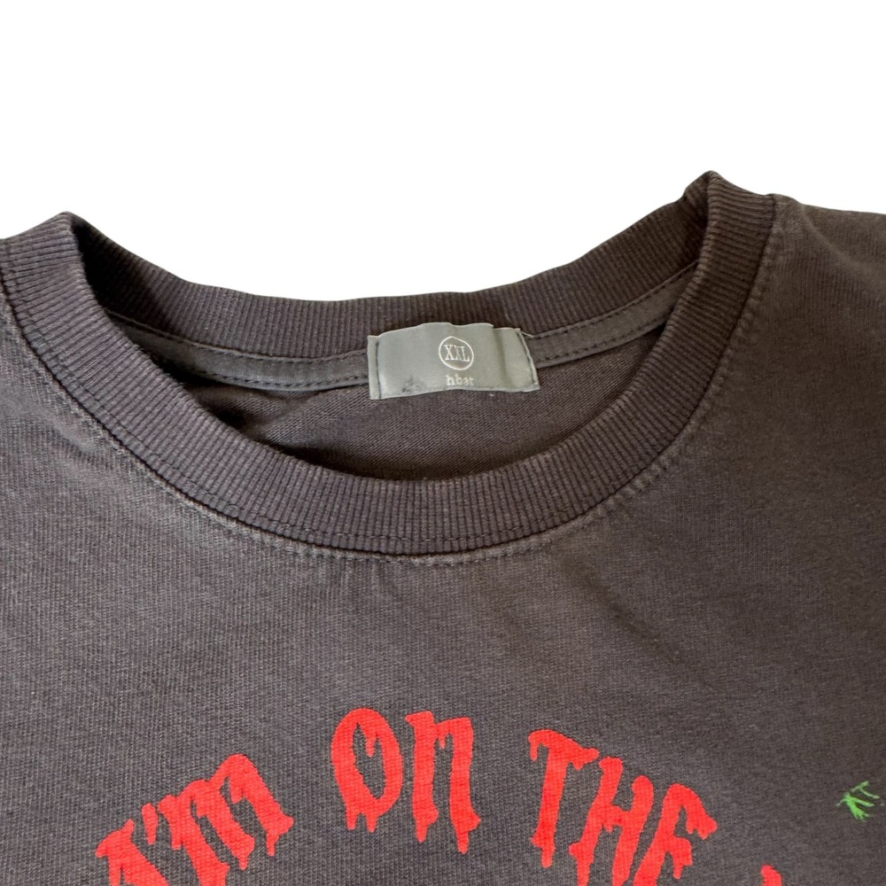 HBAT Kanye West Graphic Print T-Shirt Skeleton Cookie HOLD THE GATE Men's M-L - Picture 3 of 7